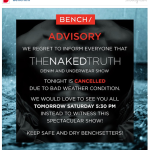BENCH: The Naked Truth Denim & Underwear Show Issues Cancellation Announcement